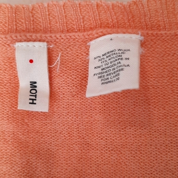 Moth Anthropologie Peach Boatneck Sweater - Picture 3 of 4